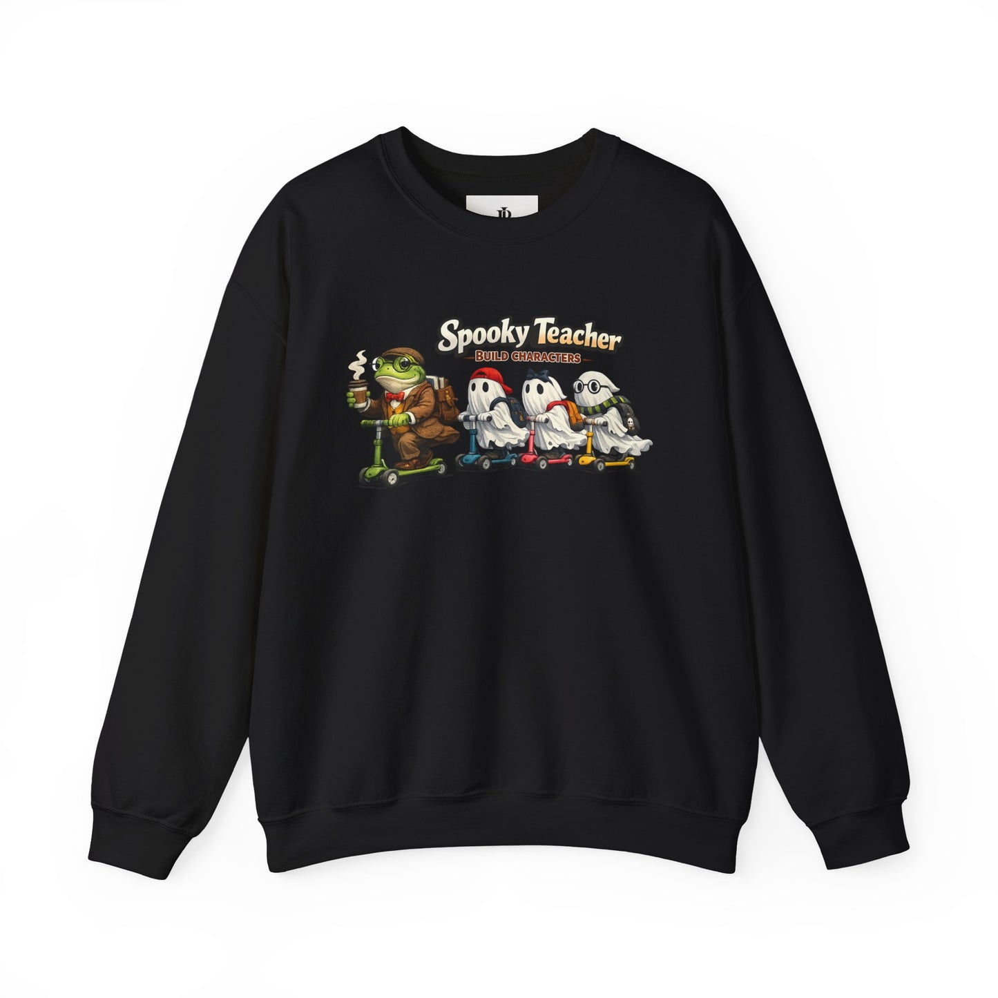 Personalized Teacher Sweatshirt, Spooky Ghost Halloween Crewneck, Custom Name and Grade