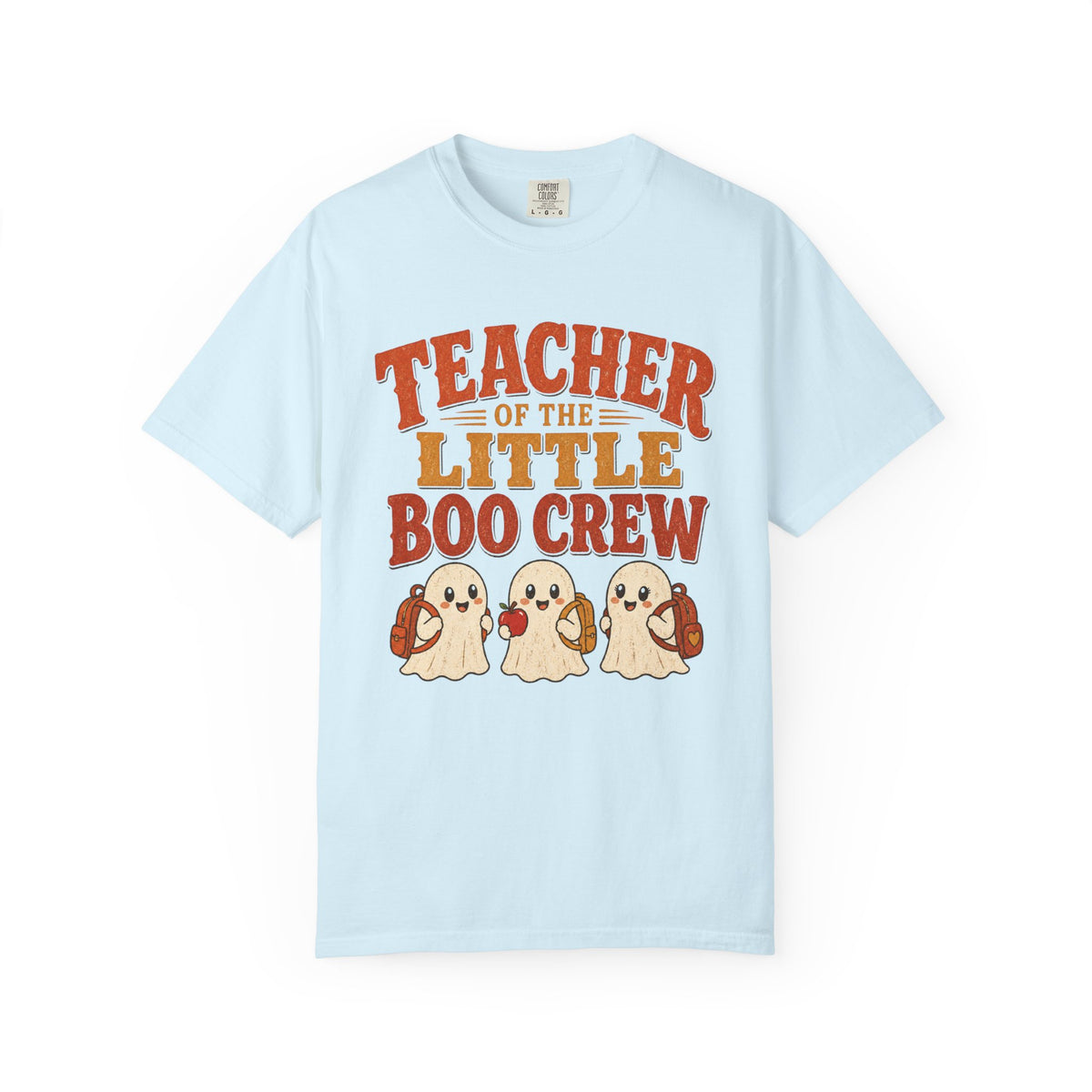 Teacher of the Little Boo Crew Shirt, Comfort Colors Garment Dyed Halloween Teacher Tee, Kindergarten Vintage Fall Gift
