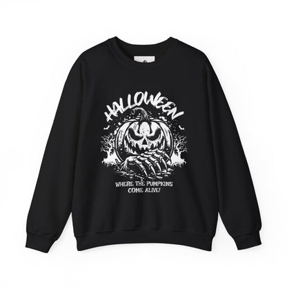 Halloween Pumpkin Crewneck Sweatshirt – Vintage Jack-O'-Lantern Graphic