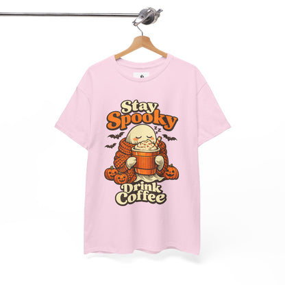Halloween Ghost Coffee Shirt, Cozy Fall Graphic Tee, Autumn Pumpkin Spice Drink