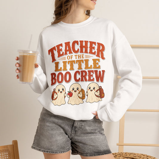 Teacher of the Little Boo Crew Sweatshirt, Cute Halloween Teacher Crewneck, Kindergarten Teacher Sweater, Cozy Fall School Sweatshirt
