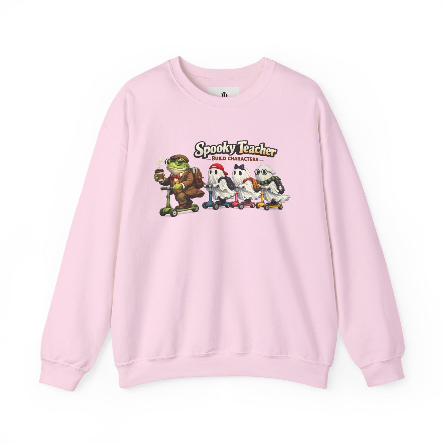 Personalized Teacher Sweatshirt, Spooky Ghost Halloween Crewneck, Custom Name and Grade