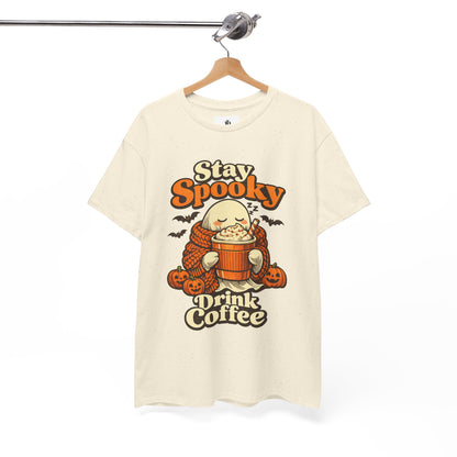 Halloween Ghost Coffee Shirt, Cozy Fall Graphic Tee, Autumn Pumpkin Spice Drink