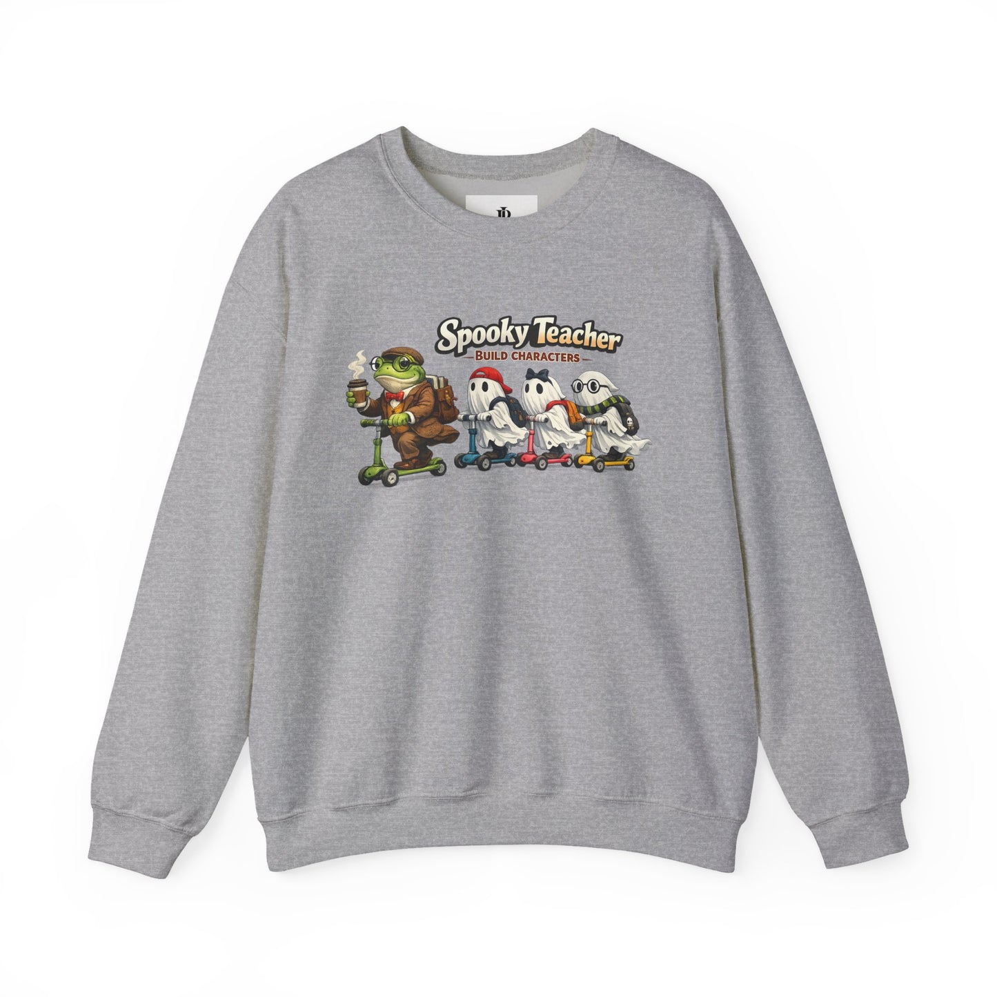 Personalized Teacher Sweatshirt, Spooky Ghost Halloween Crewneck, Custom Name and Grade