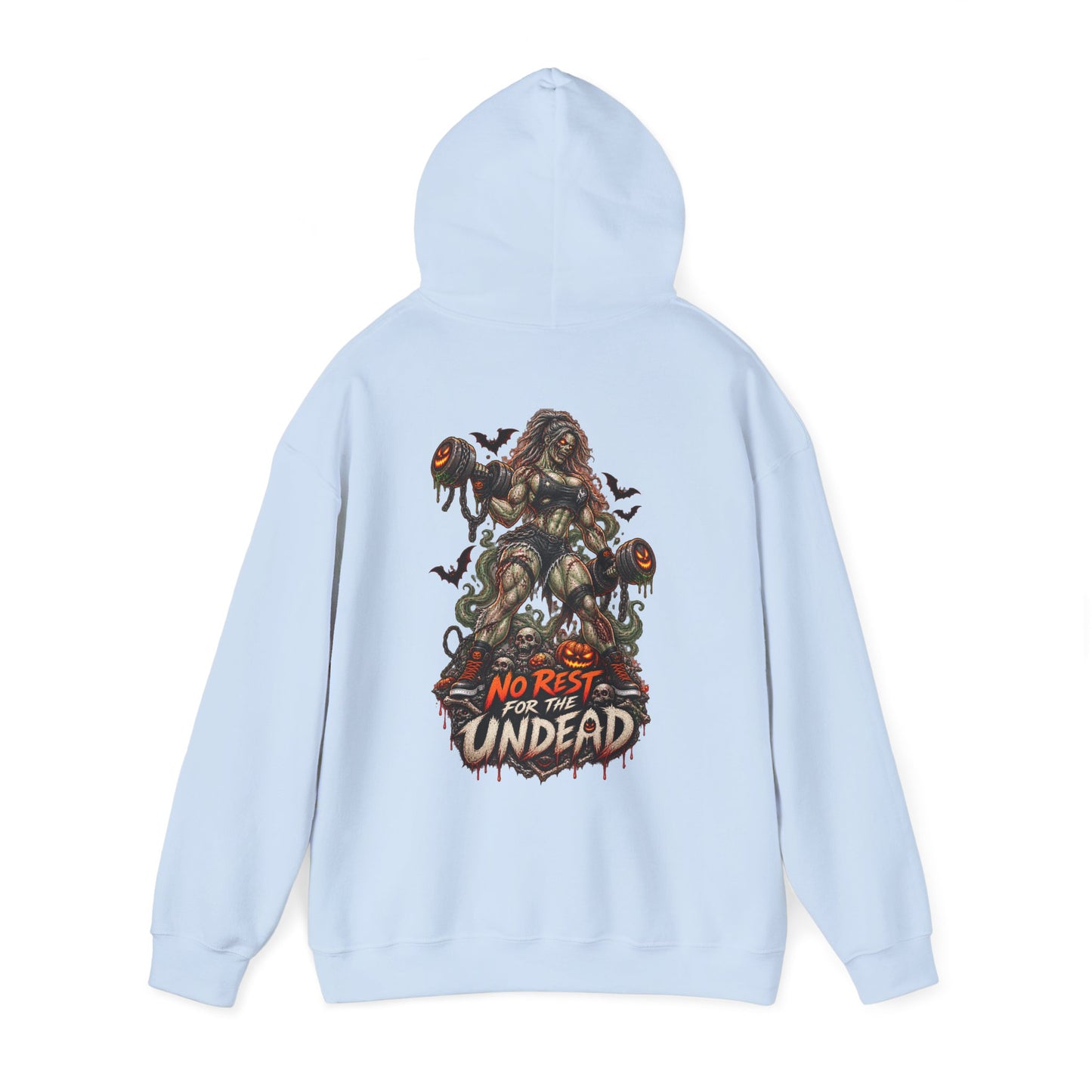 Undead Horror Hoodie – “No Rest for the Undead” Graphic Sweatshirt