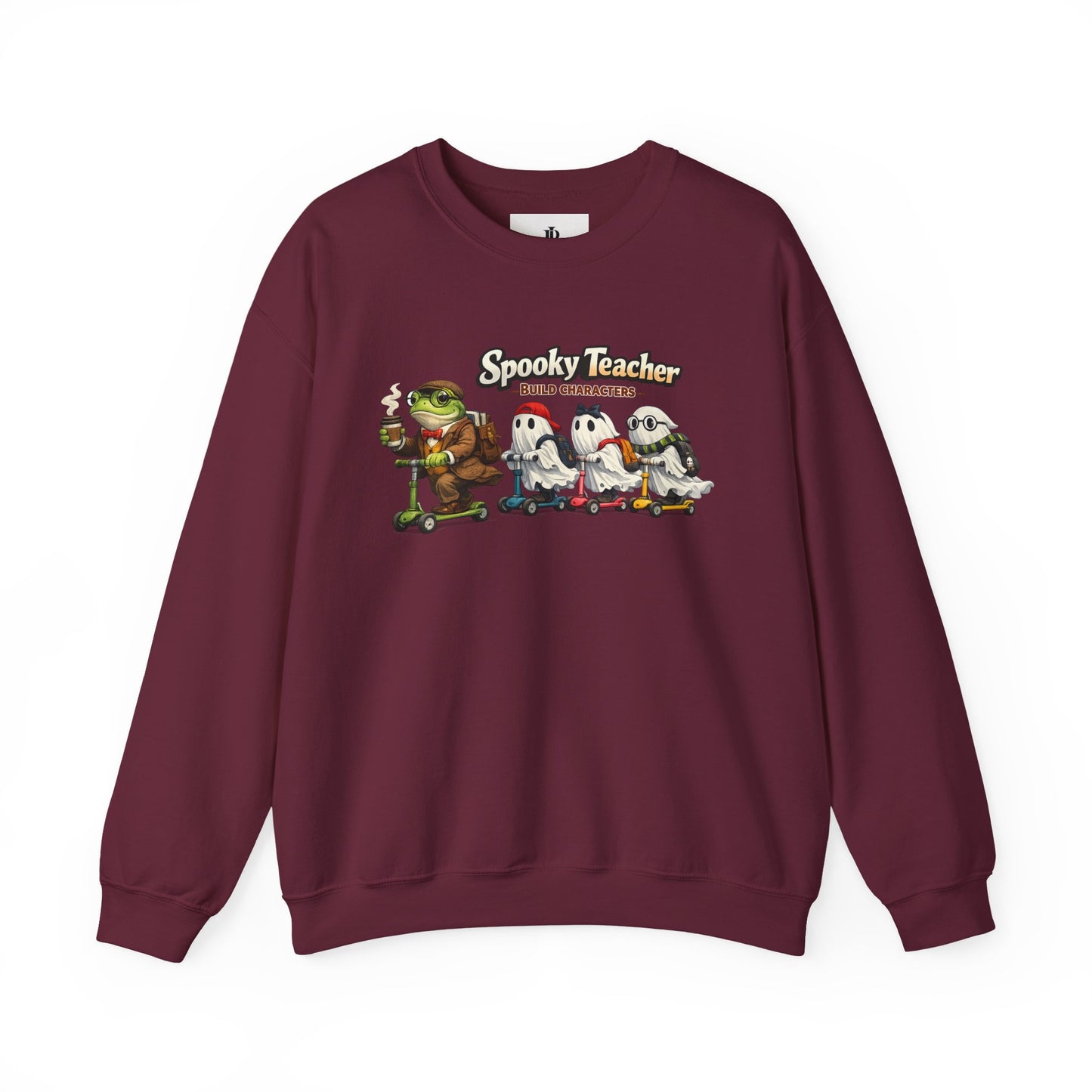 Personalized Teacher Sweatshirt, Spooky Ghost Halloween Crewneck, Custom Name and Grade