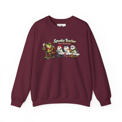 Personalized Teacher Sweatshirt, Spooky Ghost Halloween Crewneck, Custom Name and Grade