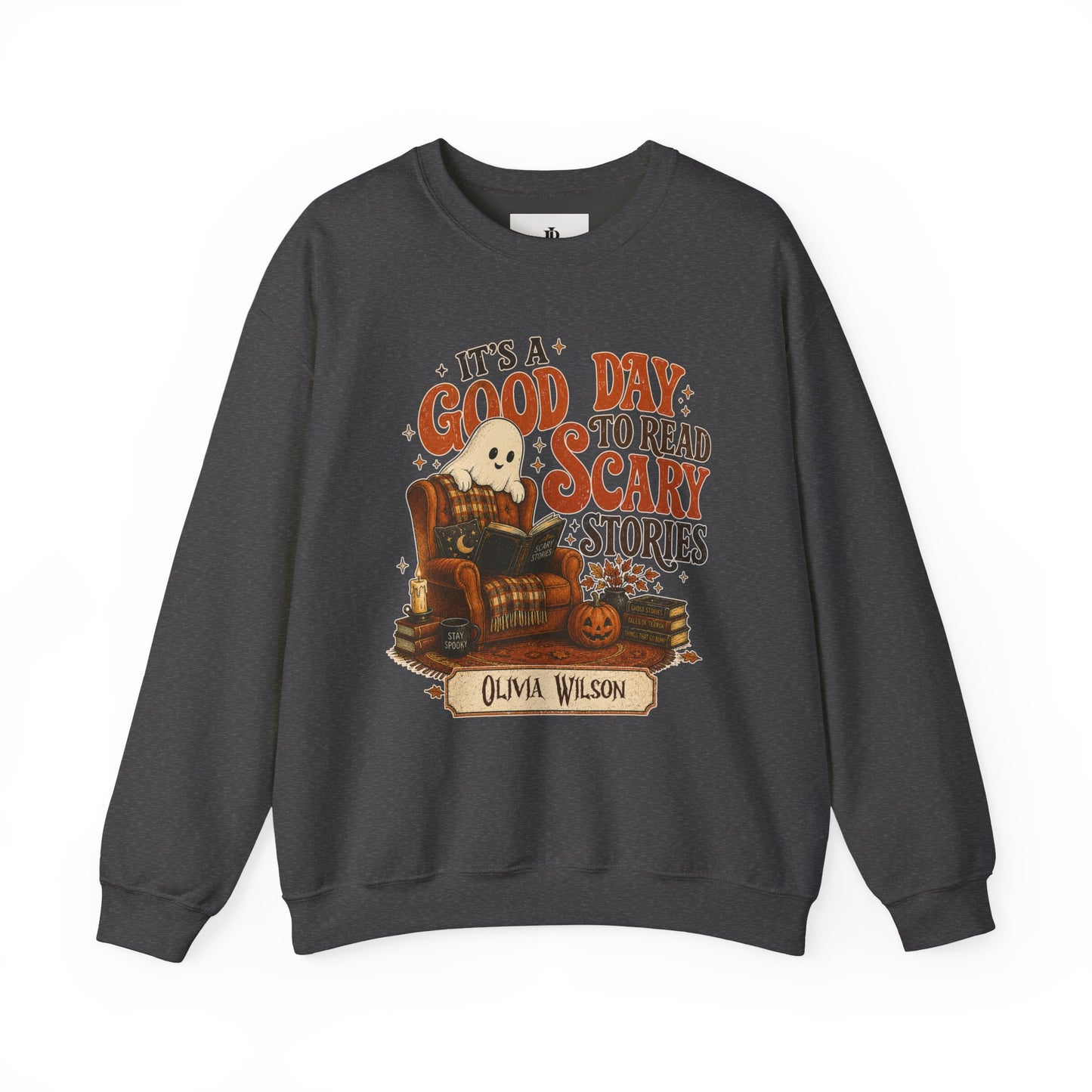 Bookish Halloween Sweatshirt, Personalized Scary Stories Crewneck, Soft Cotton Blend