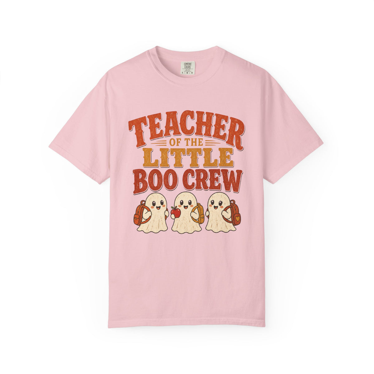 Teacher of the Little Boo Crew Shirt, Comfort Colors Garment Dyed Halloween Teacher Tee, Kindergarten Vintage Fall Gift