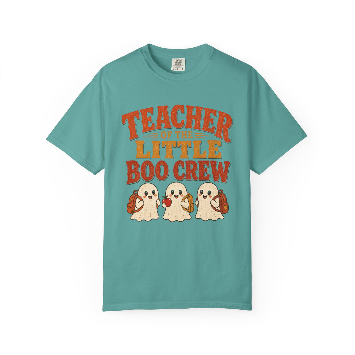 Teacher of the Little Boo Crew Shirt, Comfort Colors Garment Dyed Halloween Teacher Tee, Kindergarten Vintage Fall Gift