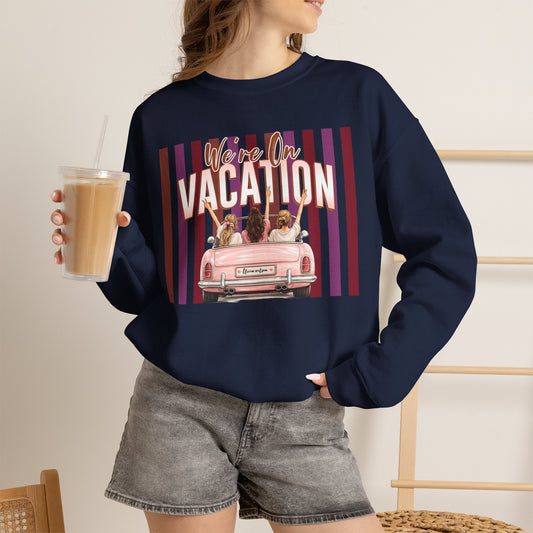 Girls Trip Sweatshirt, Personalized Vacation Crewneck, Soft Midweight Cotton Blend