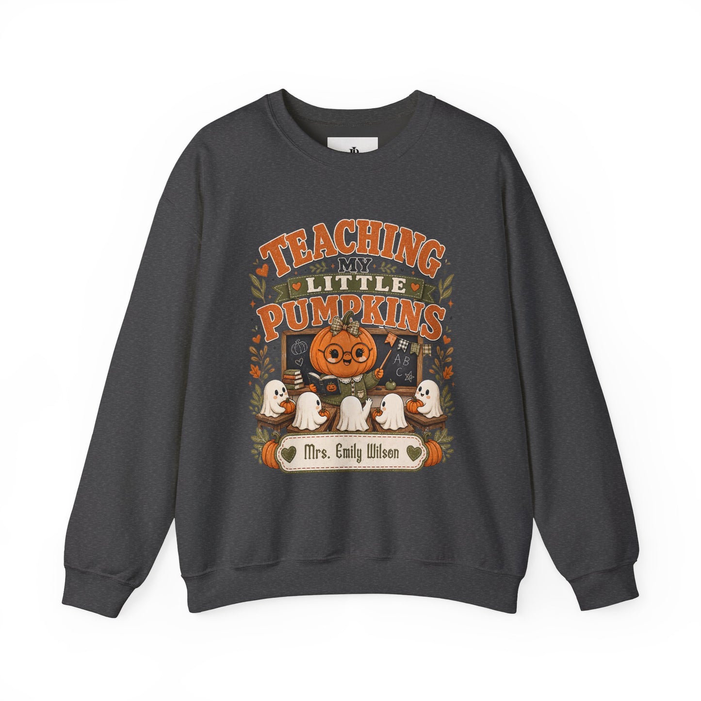 Teacher Halloween Sweatshirt, Teaching My Little Pumpkins Crewneck, Personalized Unisex Fit