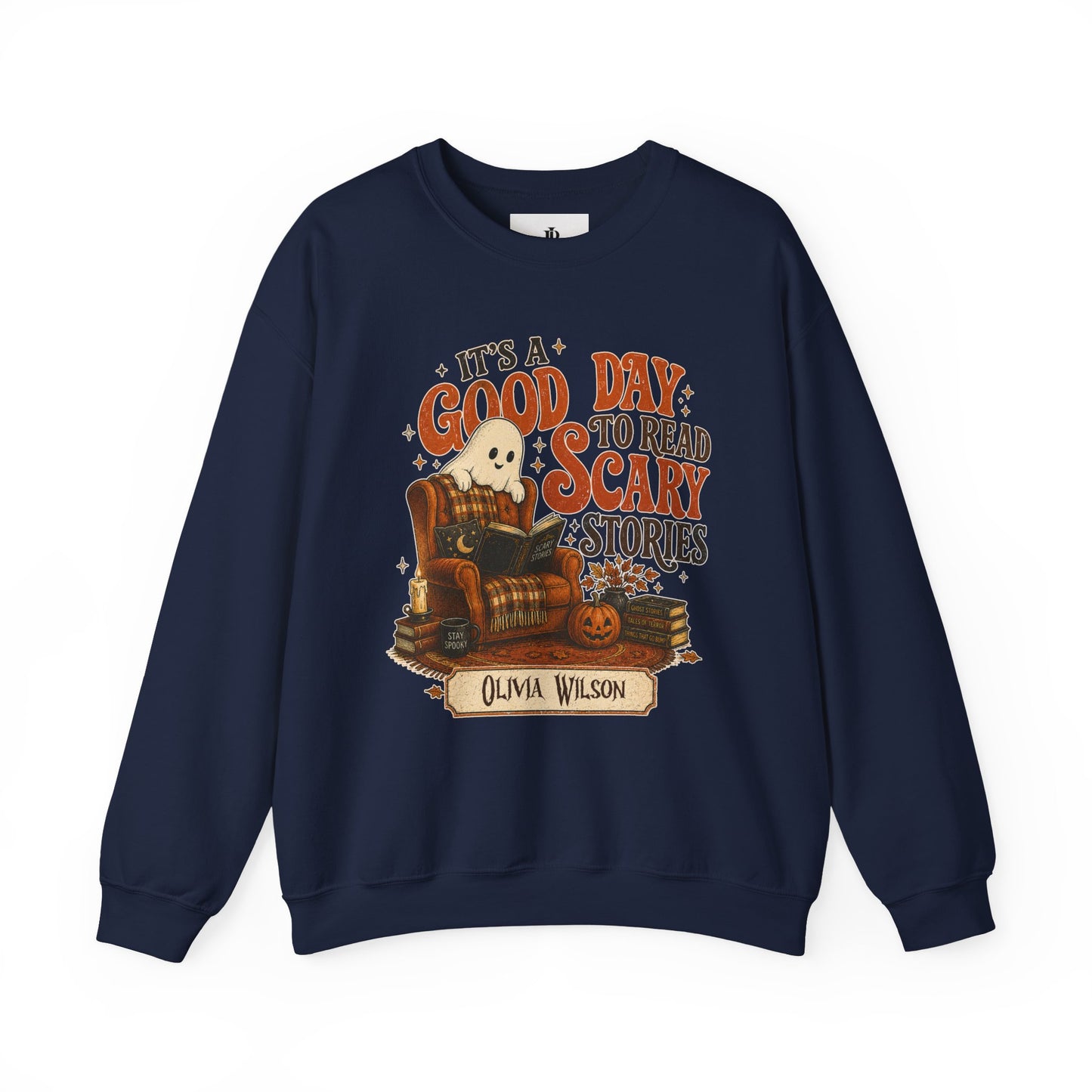 Bookish Halloween Sweatshirt, Personalized Scary Stories Crewneck, Soft Cotton Blend