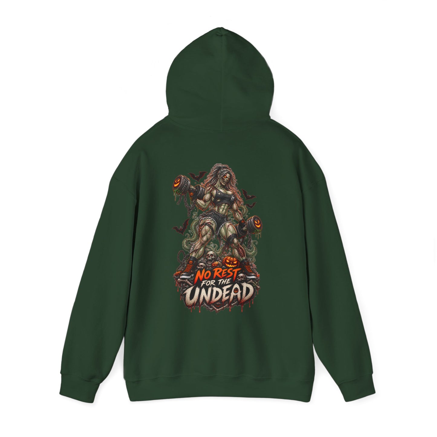 Undead Horror Hoodie – “No Rest for the Undead” Graphic Sweatshirt