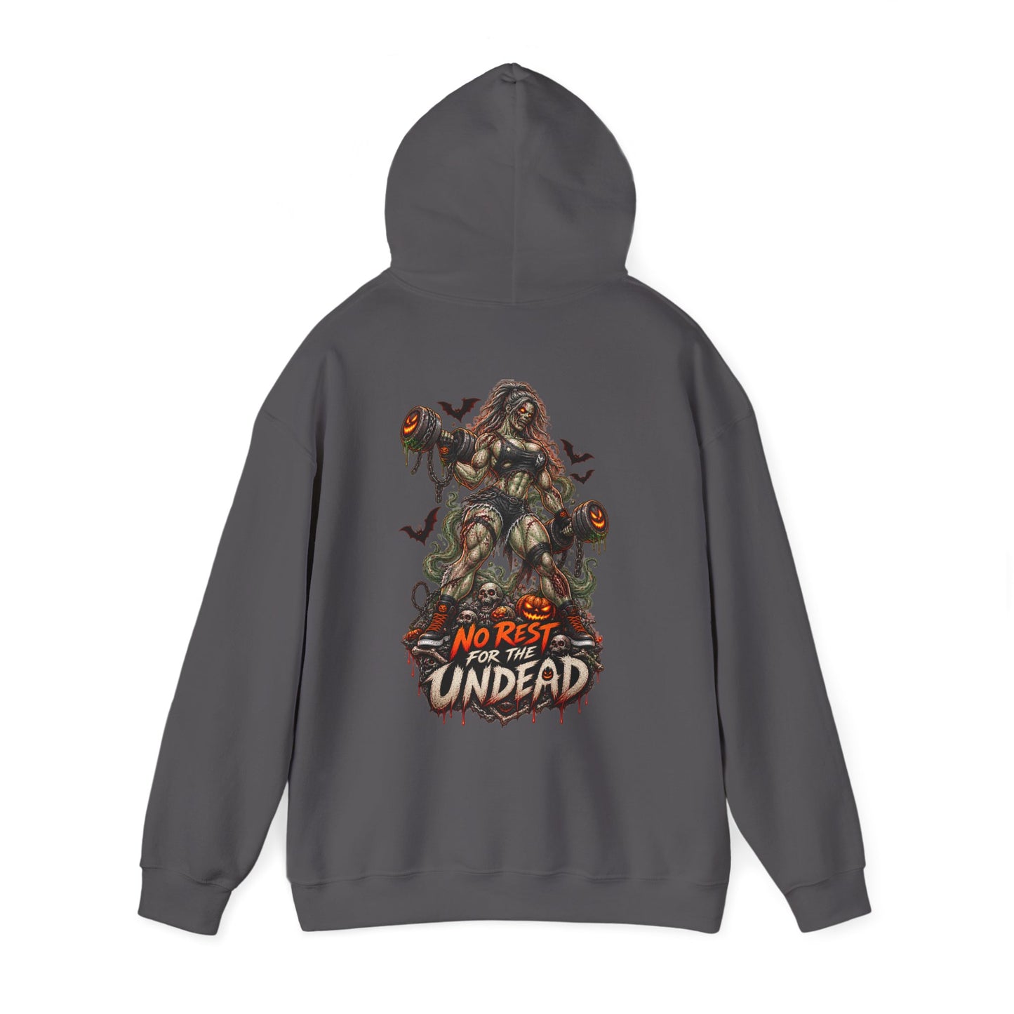Undead Horror Hoodie – “No Rest for the Undead” Graphic Sweatshirt