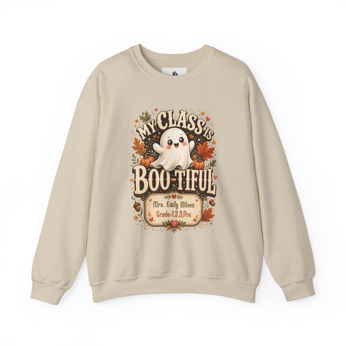 Teacher Halloween Sweatshirt Personalized, My Class Is Bootiful Crewneck, Soft Cotton Blend