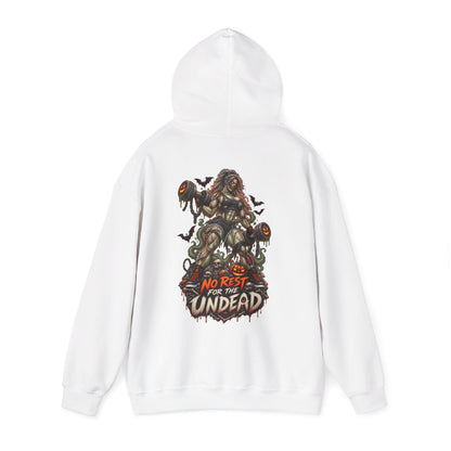 Undead Horror Hoodie – “No Rest for the Undead” Graphic Sweatshirt