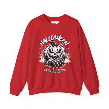 Halloween Pumpkin Crewneck Sweatshirt – Vintage Jack-O'-Lantern Graphic