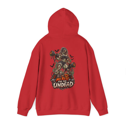 Undead Horror Hoodie – “No Rest for the Undead” Graphic Sweatshirt