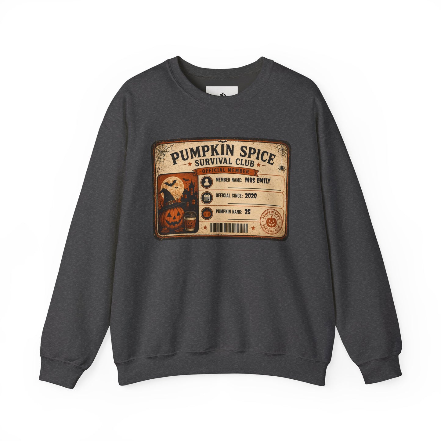 Pumpkin Spice Survival Club Sweatshirt | Retro Halloween Pumpkin Badge