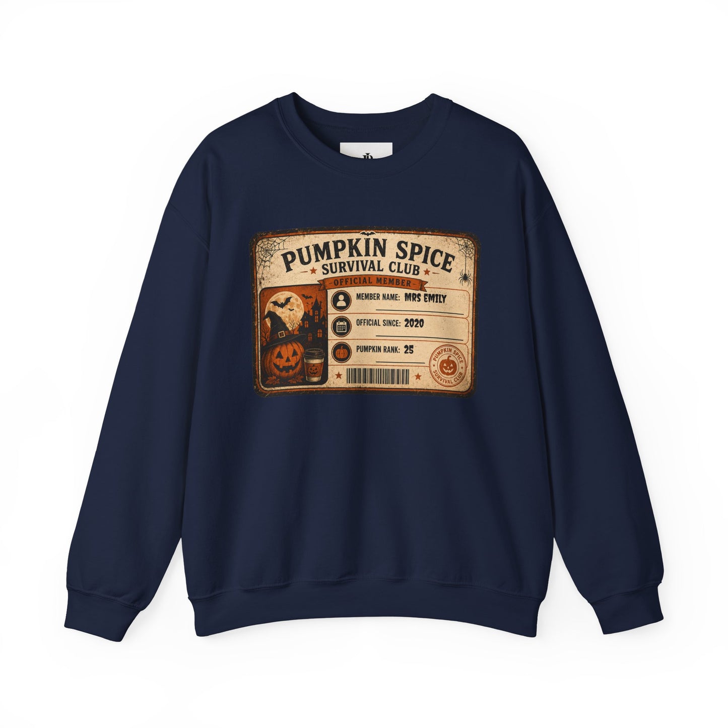 Pumpkin Spice Survival Club Sweatshirt | Retro Halloween Pumpkin Badge