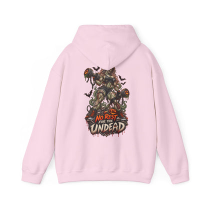 Undead Horror Hoodie – “No Rest for the Undead” Graphic Sweatshirt