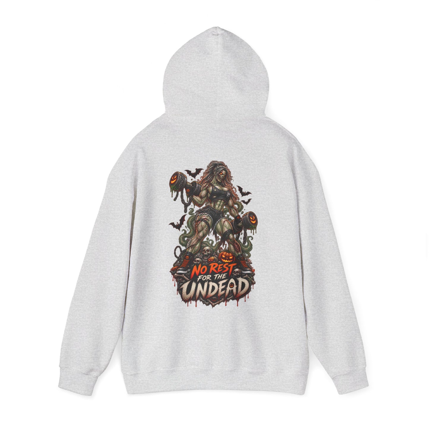 Undead Horror Hoodie – “No Rest for the Undead” Graphic Sweatshirt