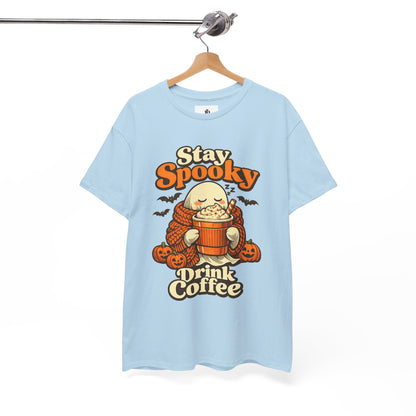Halloween Ghost Coffee Shirt, Cozy Fall Graphic Tee, Autumn Pumpkin Spice Drink