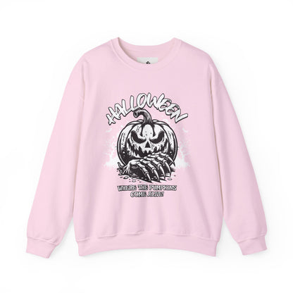 Halloween Pumpkin Crewneck Sweatshirt – Vintage Jack-O'-Lantern Graphic