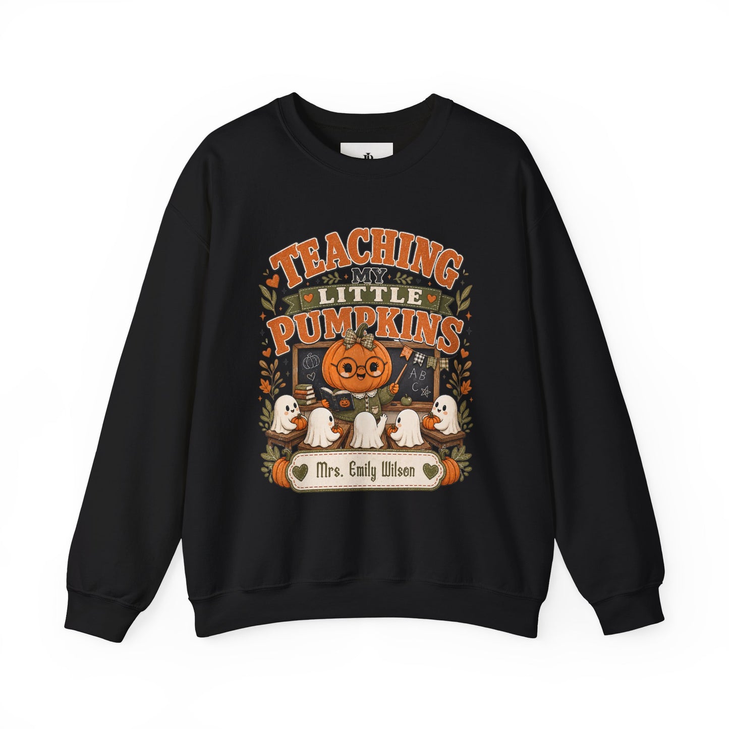 Teacher Halloween Sweatshirt, Teaching My Little Pumpkins Crewneck, Personalized Unisex Fit