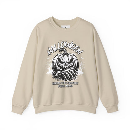 Halloween Pumpkin Crewneck Sweatshirt – Vintage Jack-O'-Lantern Graphic