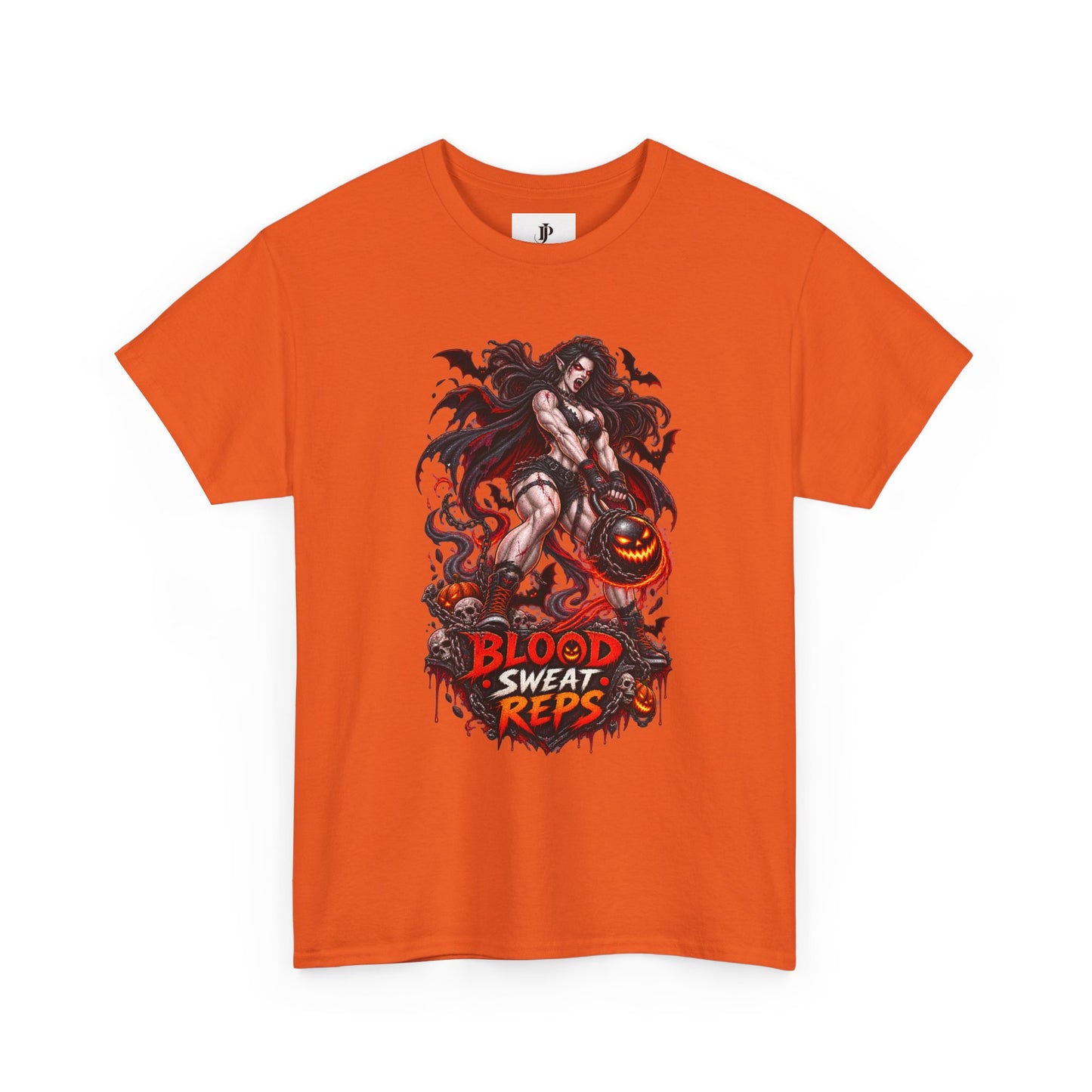 T-Shirt — Blood Sweat Reps Gym Tee (Barbell Demon Illustration)