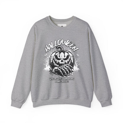 Halloween Pumpkin Crewneck Sweatshirt – Vintage Jack-O'-Lantern Graphic