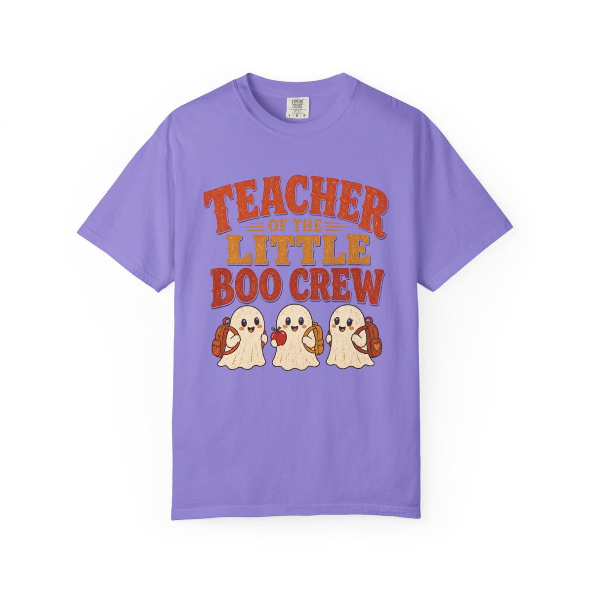 Teacher of the Little Boo Crew Shirt, Comfort Colors Garment Dyed Halloween Teacher Tee, Kindergarten Vintage Fall Gift