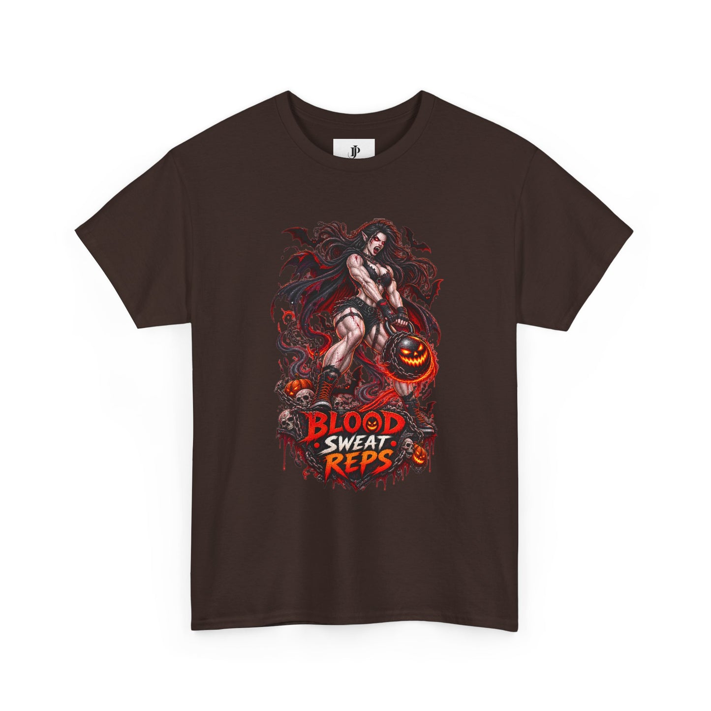 T-Shirt — Blood Sweat Reps Gym Tee (Barbell Demon Illustration)
