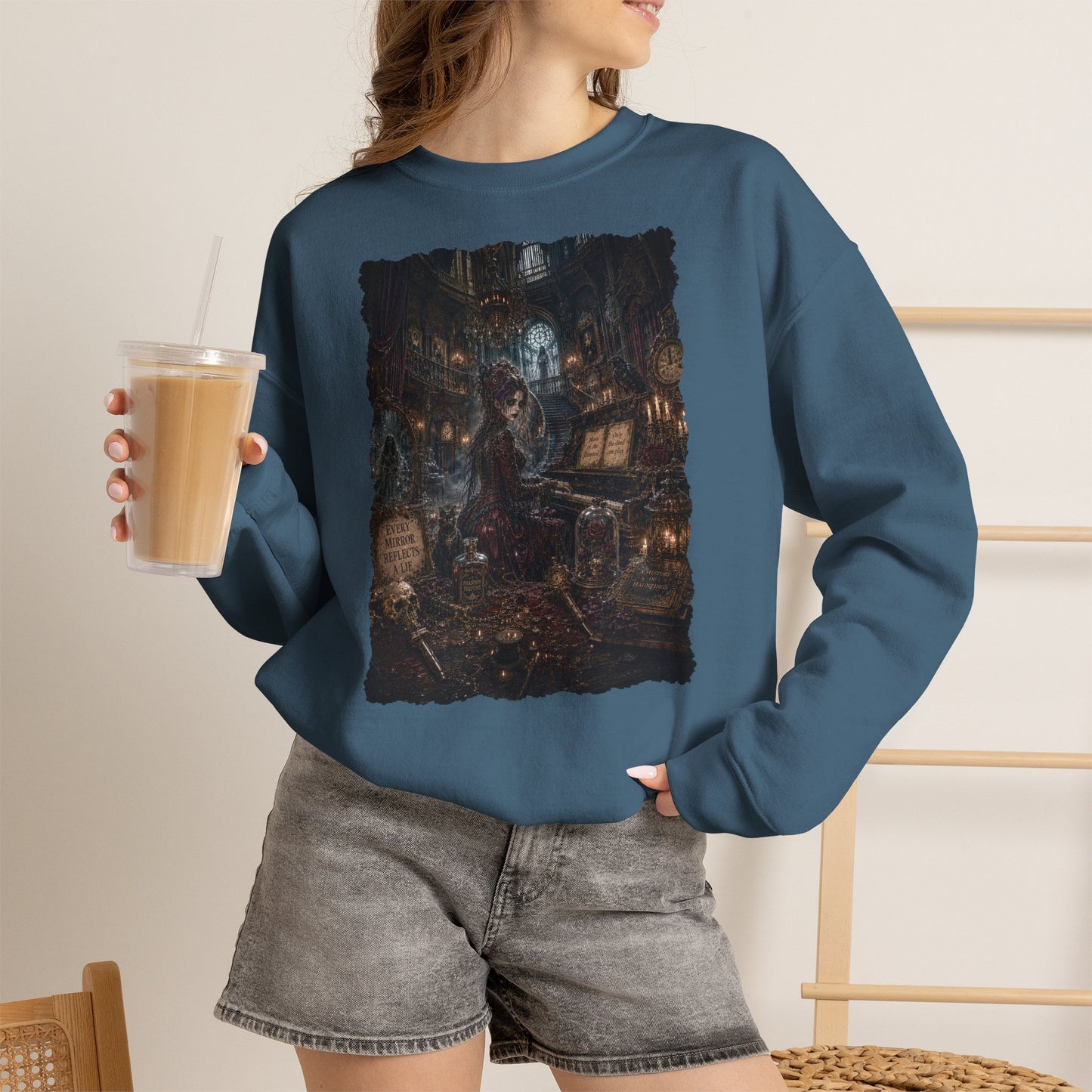 Haunted Mansion Gothic Sweatshirt | Ghost Piano Halloween Crewneck