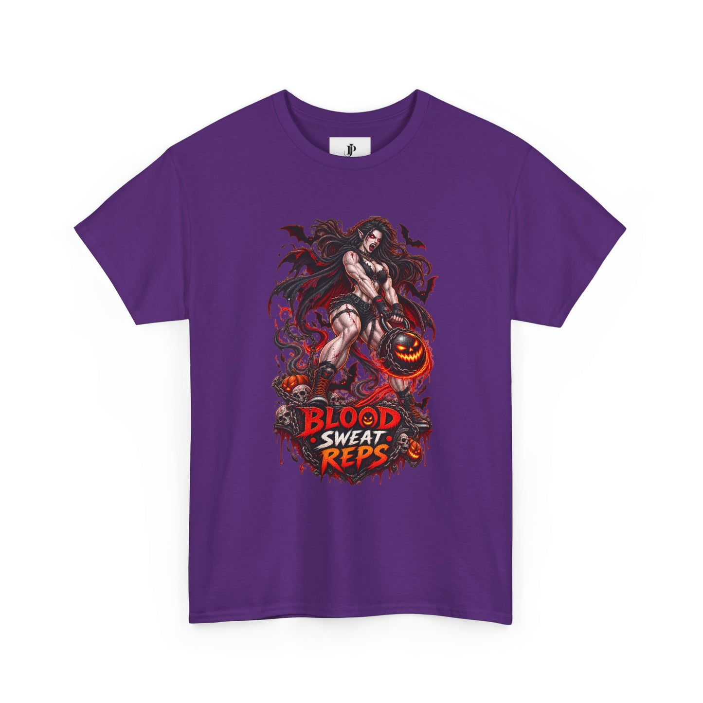T-Shirt — Blood Sweat Reps Gym Tee (Barbell Demon Illustration)