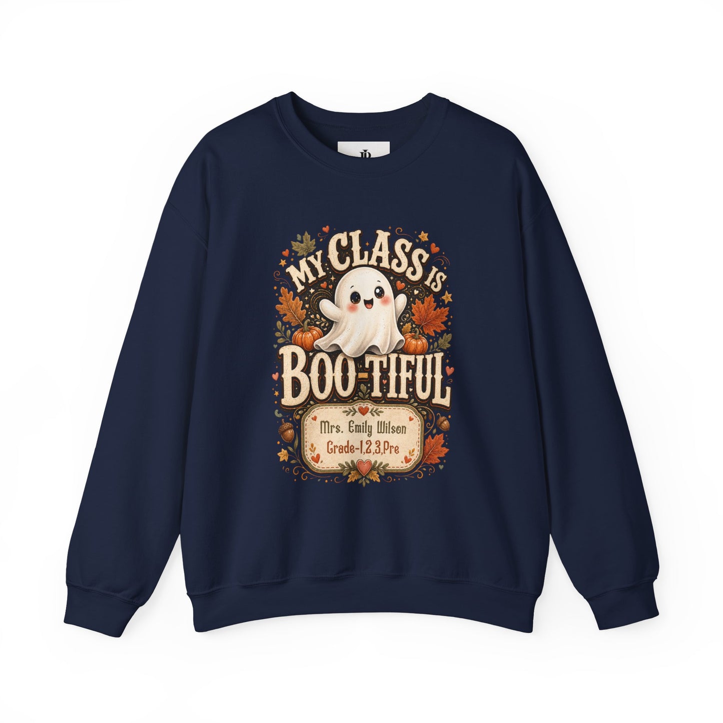 Teacher Halloween Sweatshirt Personalized, My Class Is Bootiful Crewneck, Soft Cotton Blend