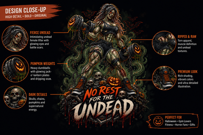 Zombie Graphic T-Shirt — "No Rest for the Undead" Horror Tee